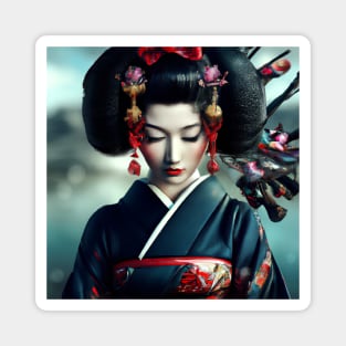 Japanese Geisha painting Magnet