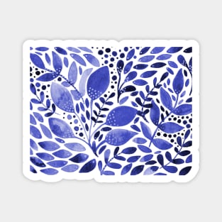 Watercolor foliage - blue Magnet