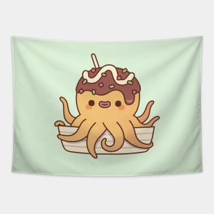 Cute Octopus Japanese Takoyaki Snack Tapestry