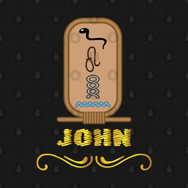 JOHN-American names in hieroglyphic letters-JOHN, name in a Pharaonic Khartouch-Hieroglyphic pharaonic names by egygraphics