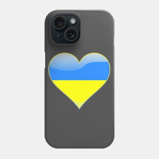 Ukrainian flag inside a heart Phone Case