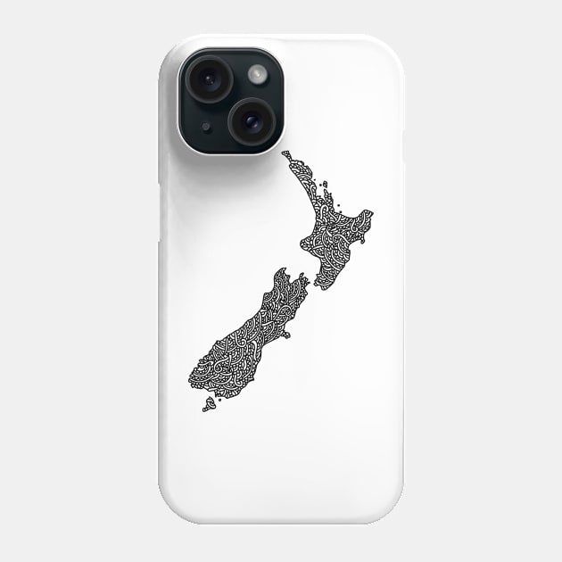 New Zealand Map Phone Case by Naoswestvillage