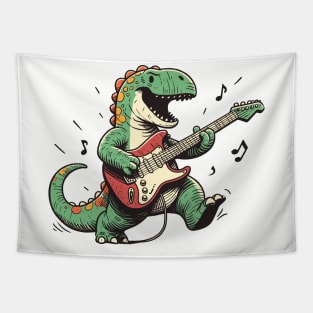 T-Rex Playing Guitar Tapestry