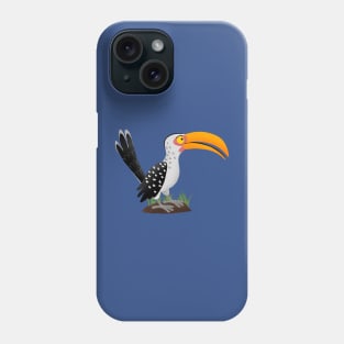 Funny yellow billed hornbill safari bird cartoon Phone Case