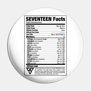 SEVENTEEN Nutritional Facts Pin