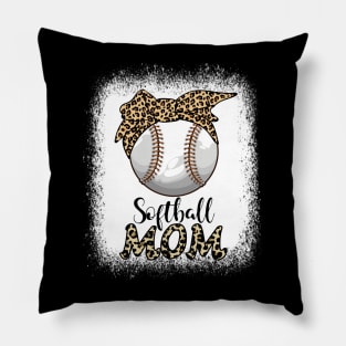 Leopard Baseball Softball Mom Baseball Lover Mother's Day Pillow