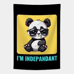 I'm Indepandant | Panda Pun Tapestry