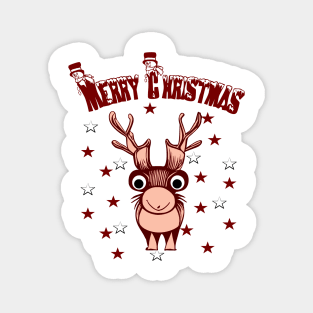 Merry Christmas Reindeer Magnet