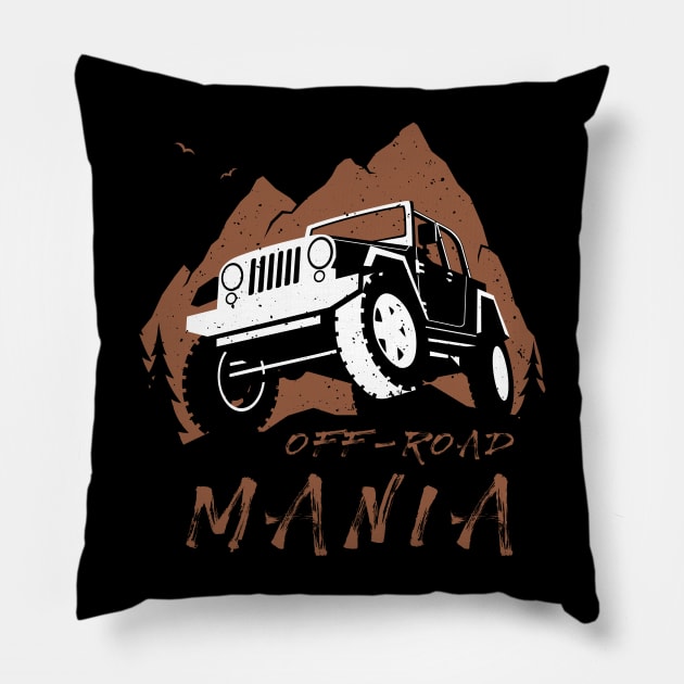 Off-Road Mania Pillow by Malchev