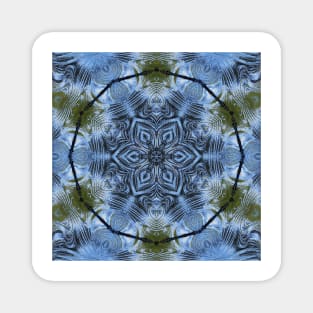 HEXAGONAL DESİGN IN SHADES OF SKY BLUE. A textured floral fantasy pattern and design Magnet