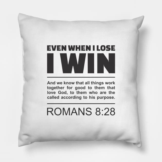 Romans 8:28 - Bible Scripture Pillow by Vector-Artist