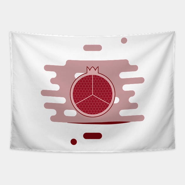 Pomegranate in splashes of juice Tapestry by acidmit