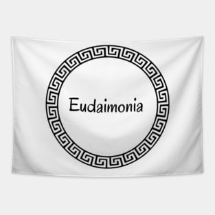 Greek Eudaimonia Happiness (White) Tapestry