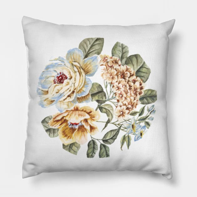 Circular Pastel Flowers Pillow by ShealeenLouise