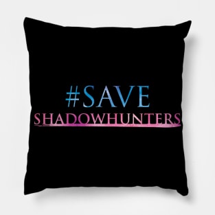 Save Shadowhunters logo (pink and blue watercolour) / The Mortal Instruments - Clary, Alec, Jace, Izzy, Magnus - Malec - Parabatai - rune Pillow