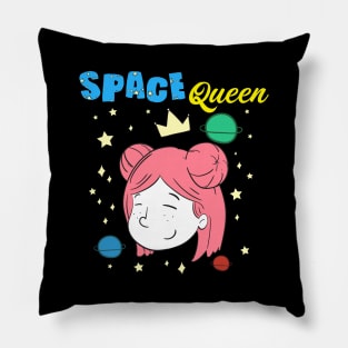 Cute Space Queen Exploring Outer Space Astronaut Pillow