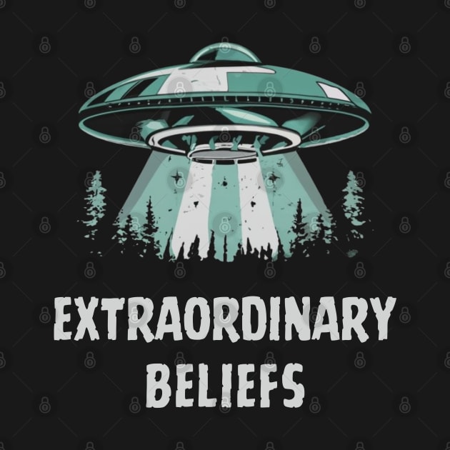 Extraordinary Beliefs UFO UAP Disclosure Flying Saucer Aliens Ufology ET Believer by DeanWardDesigns