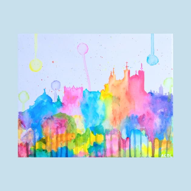 Lyon City - Colorful Skyline by acdlart