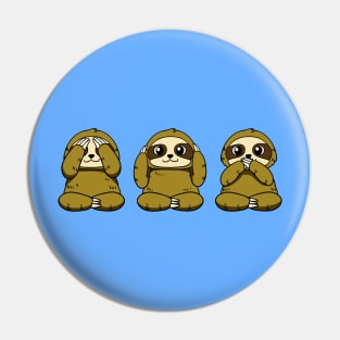 See, Hear, Say No Evil Sloths Pin