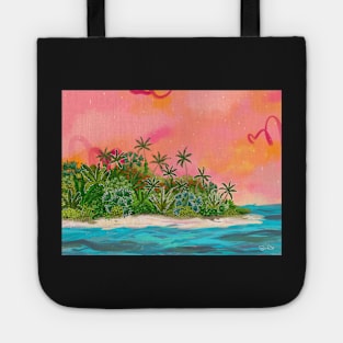 When You Weren't: a Tropical Island Abstract Illustration Tote