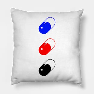 Blue, Red, Black Pill Pillow