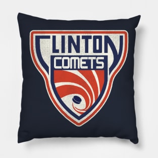 Defunct Clinton Comets Hockey Team Pillow