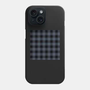 Blue Charcoal Large Gingham by Suzy Hager     Black & Blue Phone Case