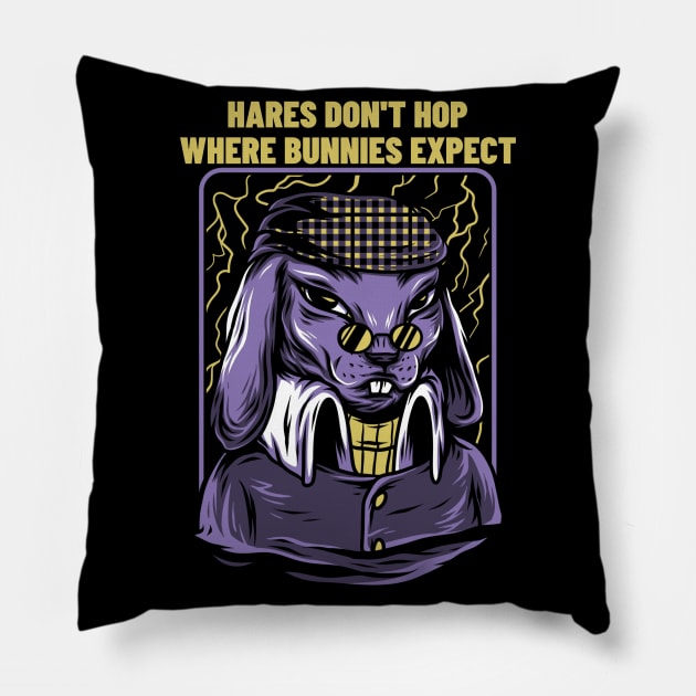 stylish hare and metaphoric quotes about life! Pillow by Johan13