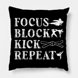 Karate Focus Block Kick Martial Arts Taekwondo Pillow