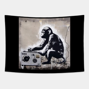 Banksy's Monkey illustration Tapestry