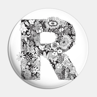 Floral Letter R Pin