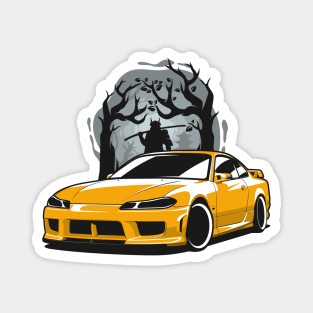 Yellow Silvia S15 Samurai Warrior Magnet