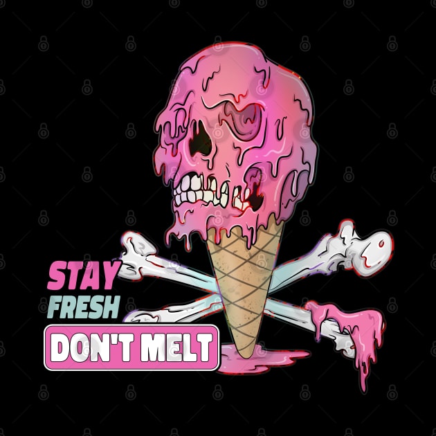 Don't Melt Dripping Ice Cream Skull by Trendy Black Sheep