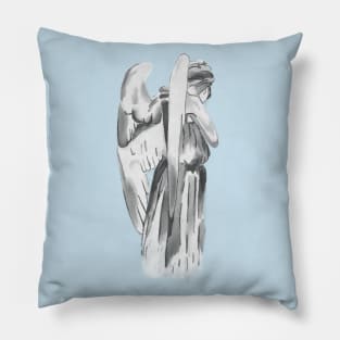 Weeping angel - Doctor Who - blue Pillow