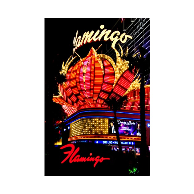 Flamingo Hotel Neon Lights Las Vegas America by Andy Evans Photos