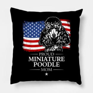 Proud Miniature Poodle Mom American Flag patriotic dog Pillow