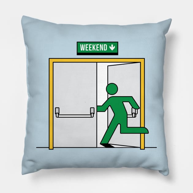 Workplace emergency exit Pillow by Nora Gazzar