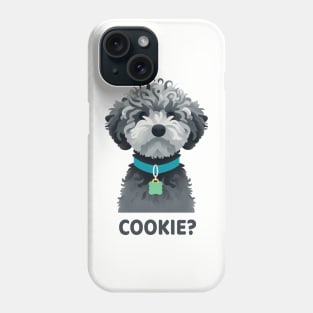 Cute curly haired dog wants a cookie Phone Case