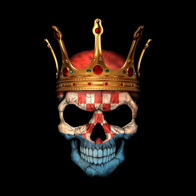 Croatian Flag Skull with Crown by jeffbartels