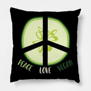 Peace Love Vegan cute Cucumber Pillow