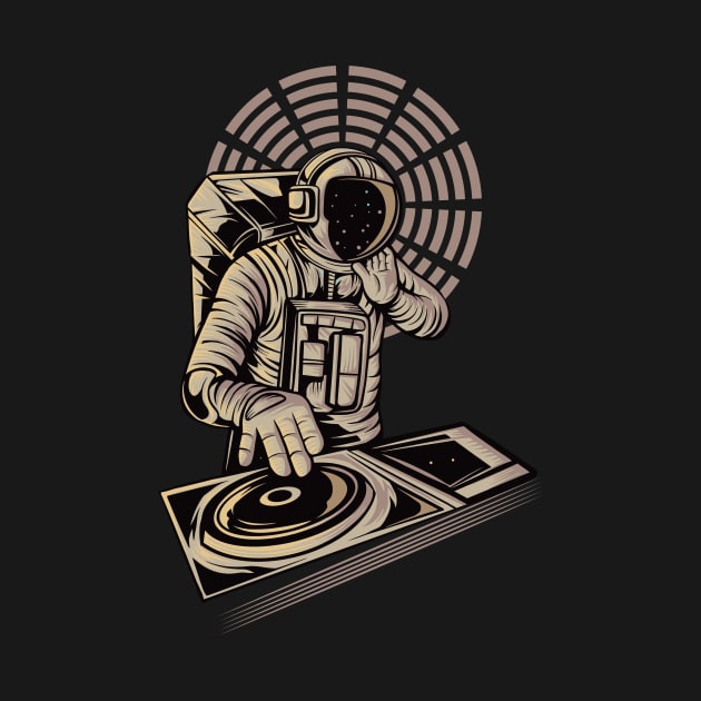 DJ astronaut mixing music by Muse