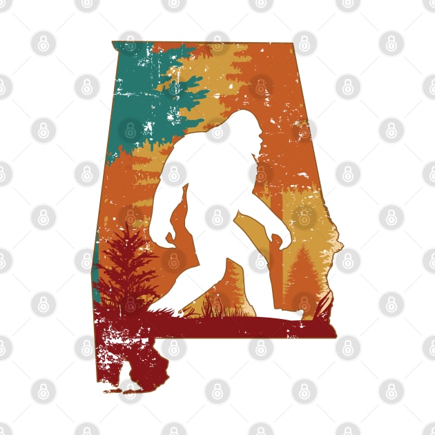 Bigfoot Retro Vintage Sasquatch Alabama by ryanjaycruz