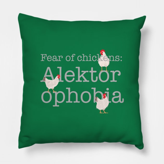 Fear of Chickens, Phobia Chickens Pillow TeePublic