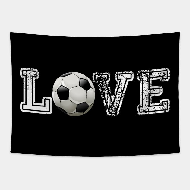 Soccer distressed ball t shirt cute dad mom love Tapestry by schaefersialice