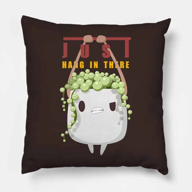 Just Hang in There! String of Pearls Pillow by Plenty Plantee