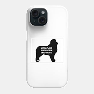 miniature american shepherd name silhouette Phone Case