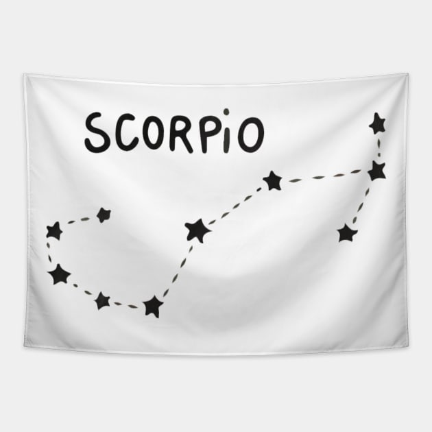 Zodiac Sign - Scorpion Black Tapestry by Uwaki