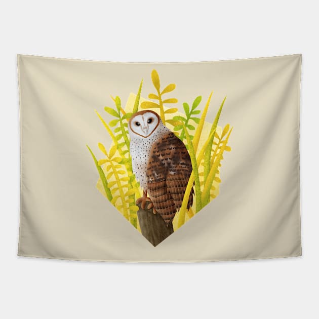 Barn Owl (Tyto alba) Tapestry by CleanRain3675