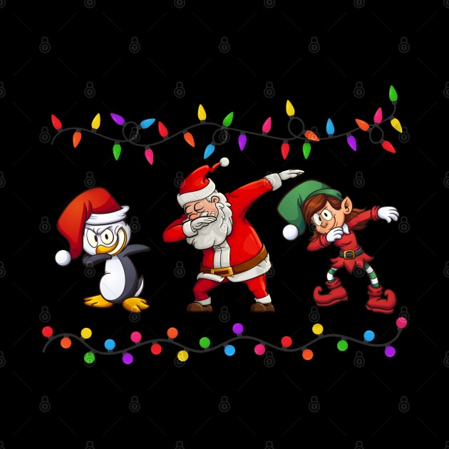 Dabbing Santa Elf penguin Christmas by medrik