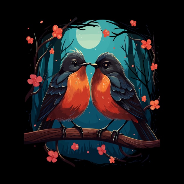 American Robin Couple Valentine by JH Mart